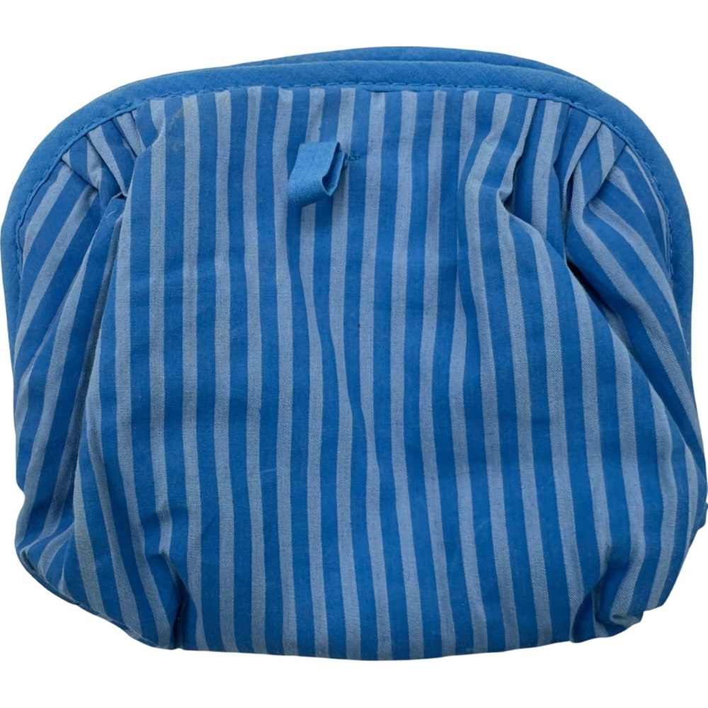 New Orlane Paris Blue Stripe Makeup Cosmetic Toiletry Travel Bag Pouch